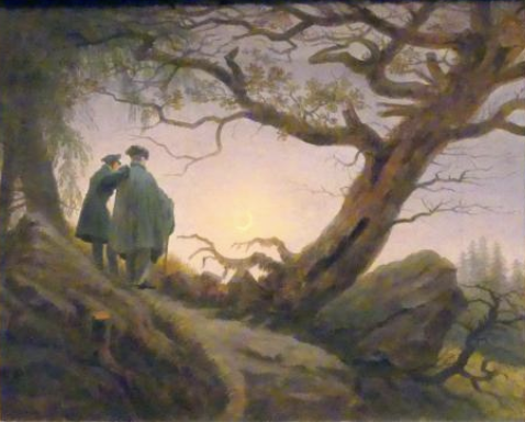 "Zwei Männer in Betrachtung des Mondes"(um 1825-30), Caspar David Friedrich