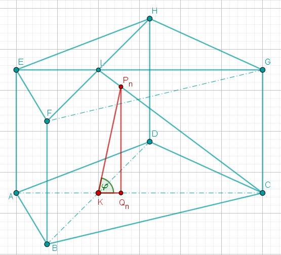 Im Prisma ist das Dreieck QnPnK eingezeichnet