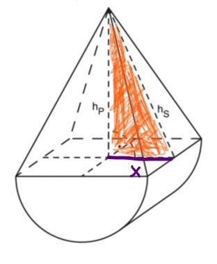 Rechtwinkliges Dreieck in Pyramide
