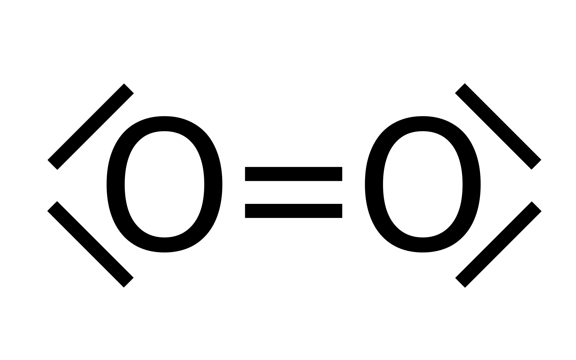 Abbildung 6: Ein Sauerstoffmolekül mit EN=3,44; Van-der-Waals-Kräfte ebenfalls möglich