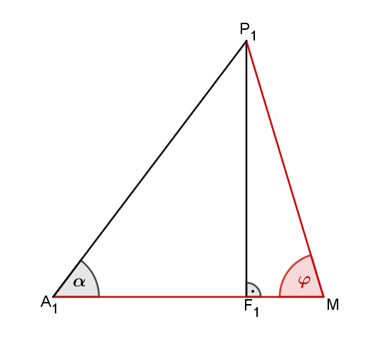 Dreieck mit Winkel alpha