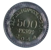 Moneda de 500 pesos colombianos