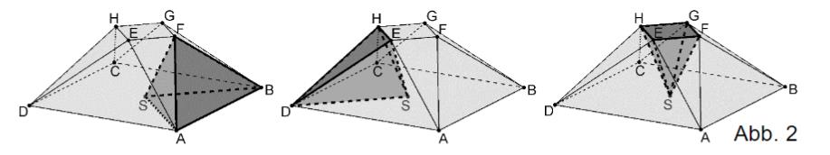 3 Figuren bestehend aus jeweils 9 Pyramiden