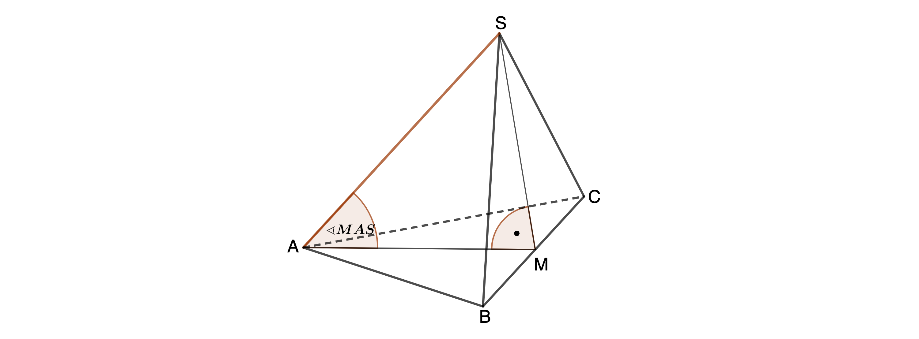 Skizze des rechtwinkligen Dreiecks in der Pyramide