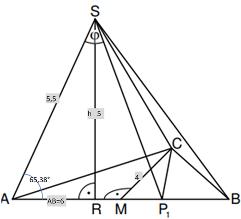 Schrägbild Pyramide ABCS