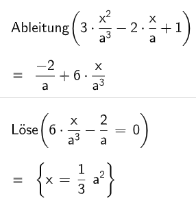 Ableitung und Lösung einer Gleichung