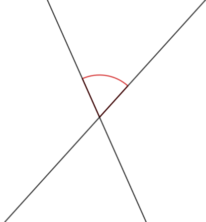 Abbildung: Spitzer Winkel an zwei Geraden
