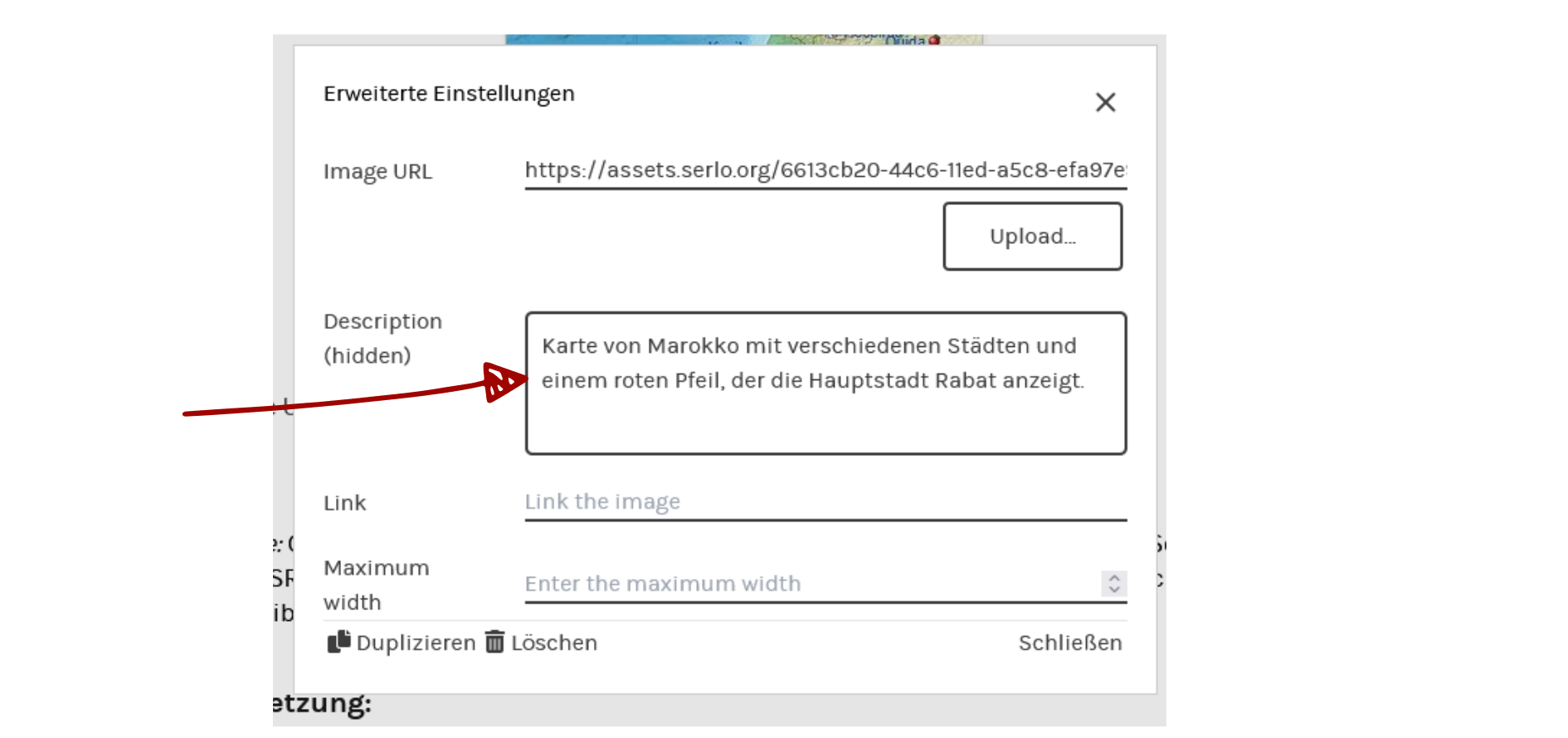 Formuliere die Bedeutung oder Rolle des Bildes im Dialog: Was soll das Bild vermitteln?