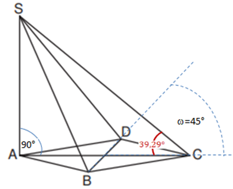 Schrägbild der Pyramide ABCDS