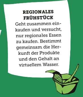 Ein Beispiel, wie du virtuelles Wasser sparen kannst.
