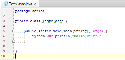 Screenshot zr Visulaiserung der Eingae von Leerzeichen in Java
