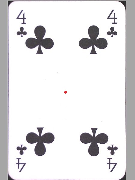 Spielkarte einer Kreuz 4