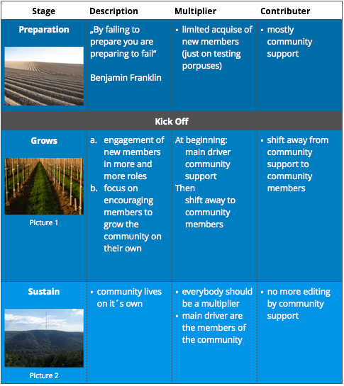 The three stages in Serlo subject community building